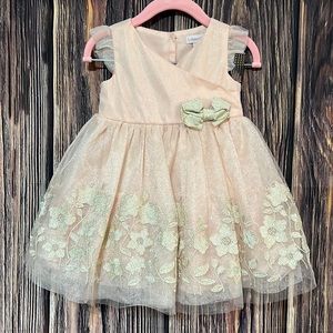 Light Peach/ Gold Dress- Size 12M